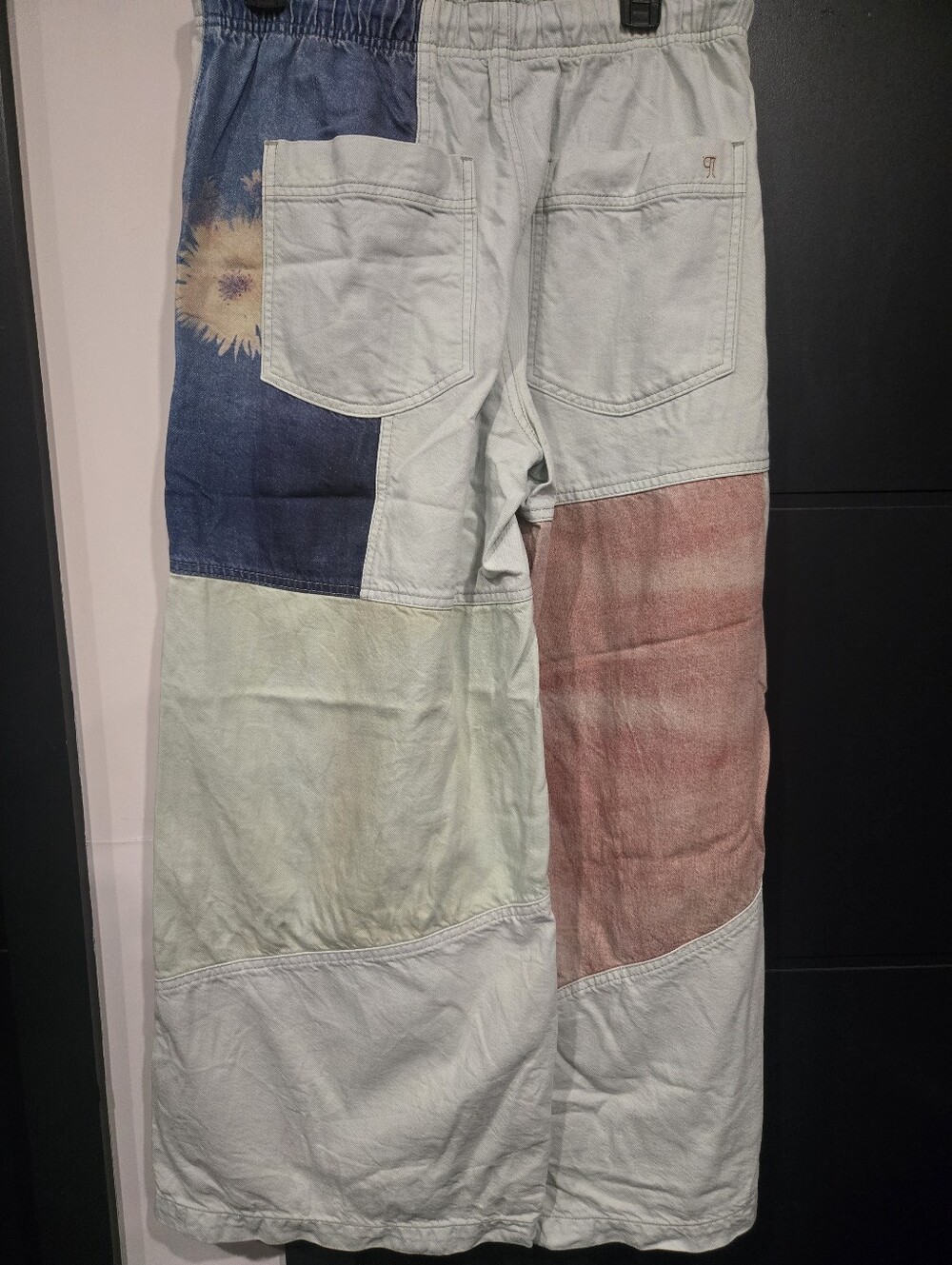 Anthropologie Pilcro Wide Leg Patchwork Pull On High Rise Pants L - Picture 8 of 9